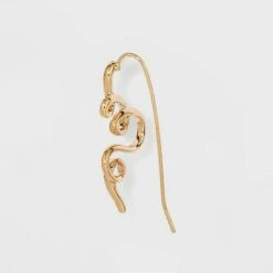 Squiggle Long Earrings - A New Day™ Metallic Gold