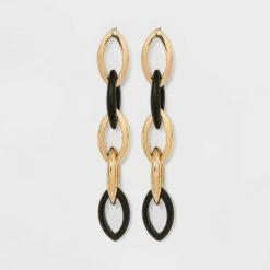 Dangle Link Earrings - A New Day™ Black 10 Dangle Link Earrings - A New Day™ Black -A New Day popular shop unnamed file 763