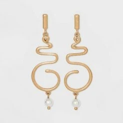 Open Squiggly Earrings - A New Day™ Gold 5 Open Squiggly Earrings - A New Day™ Gold -A New Day popular shop unnamed file 776