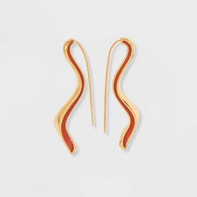 Squiggly Linear Earrings - A New Day™ Black 8 Squiggly Linear Earrings - A New Day™ Black - Image 6