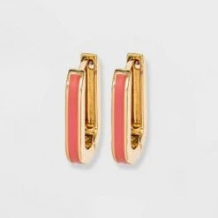 Enamel Square Huggie Hoop Earrings - A New Day™ Black 11 Enamel Square Huggie Hoop Earrings - A New Day™ Black -A New Day popular shop unnamed file 793