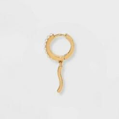 Dangle Hoop Earrings - A New Day™ Metallic Gold