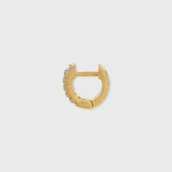 14K Gold Plated Cubic Zirconia Huggie Hoop Earrings - A New Day™