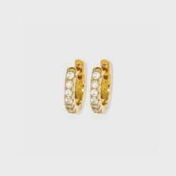 14K Gold Plated Cubic Zirconia Huggie Hoop Earrings - A New Day™ -A New Day popular shop unnamed file 812