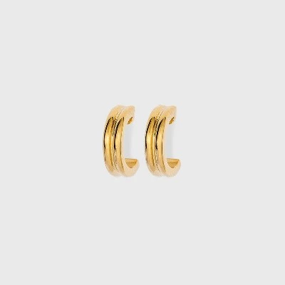 14K Gold Plated Ridge Hoop Earrings - A New Day™ 5 14K Gold Plated Ridge Hoop Earrings - A New Day™ - Image 3