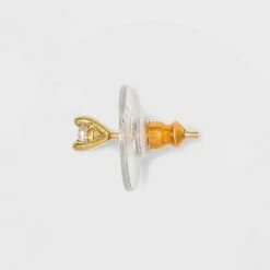 14K Gold Plated Cubic Zirconia and Bar Stud Duo Earrings - A New Day™