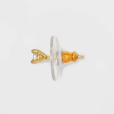 14K Gold Plated Cubic Zirconia and Bar Stud Duo Earrings - A New Day™ 3 14K Gold Plated Cubic Zirconia and Bar Stud Duo Earrings - A New Day™