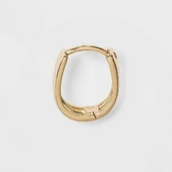 14K Gold Plated Oval Hoop Drop Earrings - A New Day™