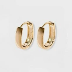 14K Gold Plated Oval Hoop Drop Earrings - A New Day™ -A New Day popular shop unnamed file 826