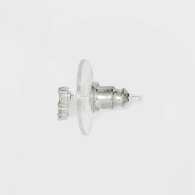 Sterling Silver Cubic Zirconia and Faux Opal Stud Earring Set 3pc - A New Day™ 3 Sterling Silver Cubic Zirconia and Faux Opal Stud Earring Set 3pc - A New Day™