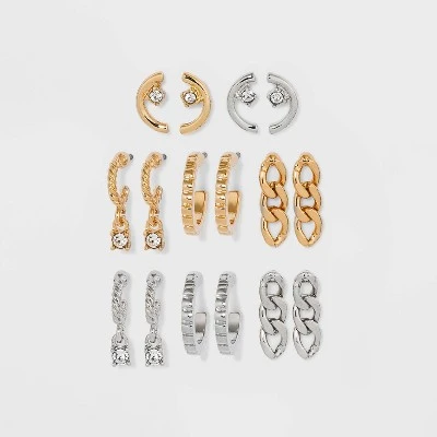 Drop Earring Set 8pc - A New Day™ Silver 4 Drop Earring Set 8pc - A New Day™ Silver - Image 2