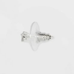 Sterling Silver Rectangle Pear Cubic Zirconia Stud Earring Set 4pc - A New Day™