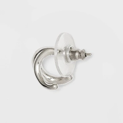 Sterling Silver Faux Duo Hoop Earrings - A New Day™ 3 Sterling Silver Faux Duo Hoop Earrings - A New Day™