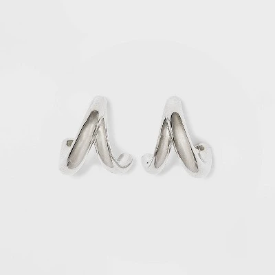 Sterling Silver Faux Duo Hoop Earrings - A New Day™ 4 Sterling Silver Faux Duo Hoop Earrings - A New Day™ - Image 2