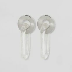 Circular Post with Oval Drop Earrings - A New Day™ Clear -A New Day popular shop unnamed file 886