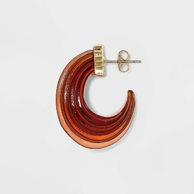 Ridged Hoop Earrings - A New Day™ Green 3 Ridged Hoop Earrings - A New Day™ Green