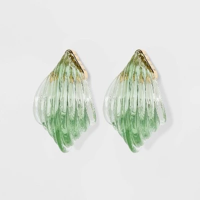 Ridged Hoop Earrings - A New Day™ Green 8 Ridged Hoop Earrings - A New Day™ Green - Image 6