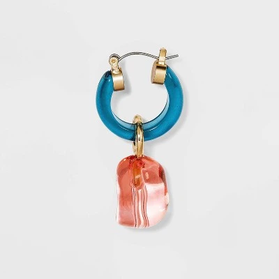 Transparent Blush Bead Drop Earrings - A New Day™ Blue 3 Transparent Blush Bead Drop Earrings - A New Day™ Blue