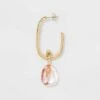 Rectangle Hoop with Transparent Drop Earrings - A New Dayâ„¢ Pink 1 Rectangle Hoop with Transparent Drop Earrings - A New Dayâ„¢ Pink -A New Day popular shop unnamed file 909