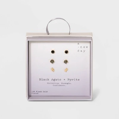 Silver Plated Semi-Precious Stud Earring Set 3pc - A New Day™ Strawberry And Rose Quartz 8 Silver Plated Semi-Precious Stud Earring Set 3pc - A New Day™ Strawberry And Rose Quartz - Image 6