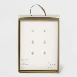 Sterling Silver Cubic Zirconia Multi Shape Stud Earring Set 3pc - A New Day™ Metallic Silver 7 Sterling Silver Cubic Zirconia Multi Shape Stud Earring Set 3pc - A New Day™ Metallic Silver -A New Day popular shop unnamed file 940