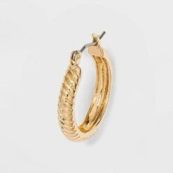 Multi Textured Hoop Trio Earrings - A New Day™ Gold
