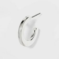 Hammered Metal Hoop Trio Earrings - A New Day™ Silver