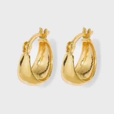 Sterling Silver Tapered Hoop Earrings - A New Day™ Gold 4 Sterling Silver Tapered Hoop Earrings - A New Day™ Gold - Image 2