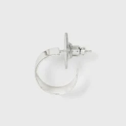 Sterling Silver Thick Band Hoop Earrings - A New Day™ Silver