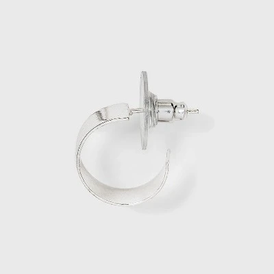 Sterling Silver Thick Band Hoop Earrings - A New Day™ Silver 3 Sterling Silver Thick Band Hoop Earrings - A New Day™ Silver