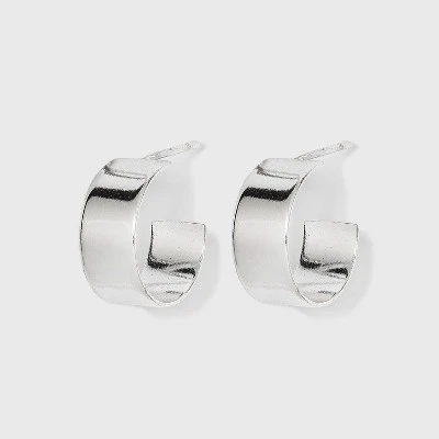 Sterling Silver Thick Band Hoop Earrings - A New Day™ Silver 4 Sterling Silver Thick Band Hoop Earrings - A New Day™ Silver - Image 2
