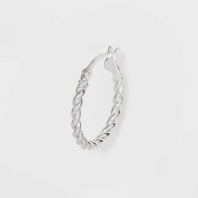 Sterling Silver Twist Hoop Earrings - A New Day™ Silver 3 Sterling Silver Twist Hoop Earrings - A New Day™ Silver