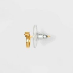 Sterling Silver Cubic Zirconia Stud Drop Earring Set 3pc - A New Day™ Gold